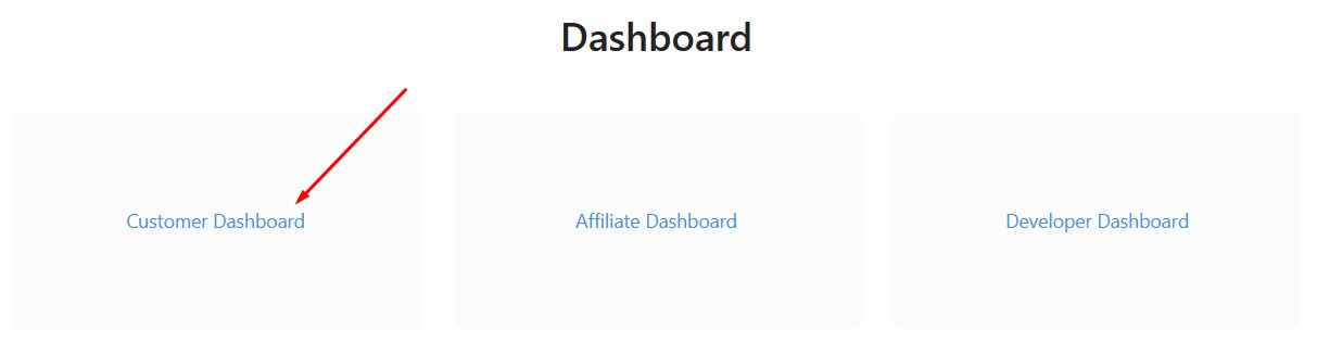 Select the Customer Dashboard